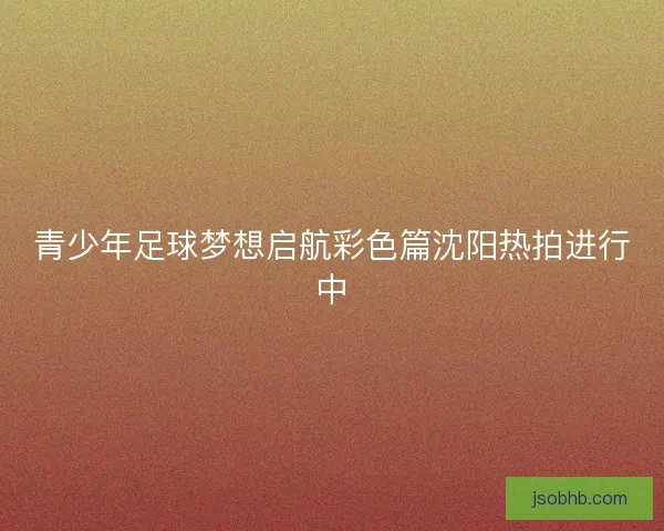 青少年足球梦想启航彩色篇沈阳热拍进行中